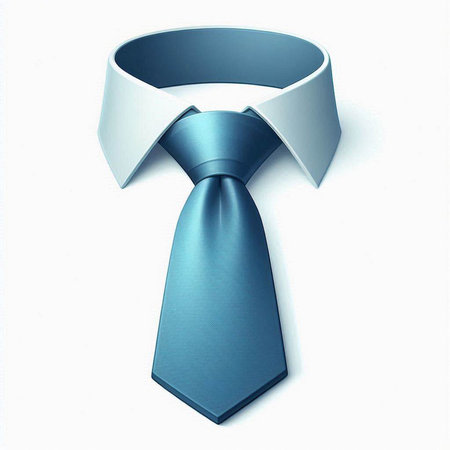 blue necktie isolated on a white background. 3d render.のイラスト素材