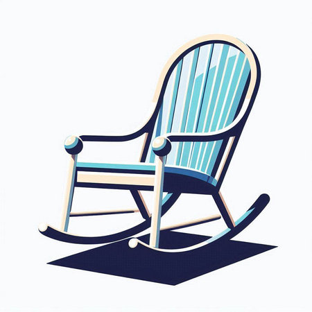 Vector illustration of a rocking chair on a white background. Retro styleのイラスト素材