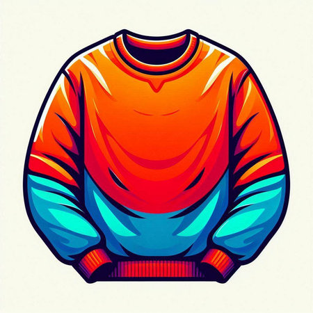 Illustration of a male sweater, isolated on a white background.のイラスト素材