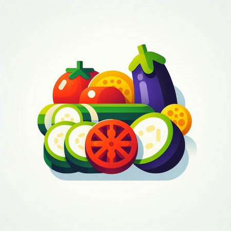 Vegetable set. Vector illustration for your design. Flat style.のイラスト素材