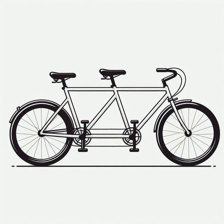 Bicycle on a white background. Vector illustration in sketch style.のイラスト素材