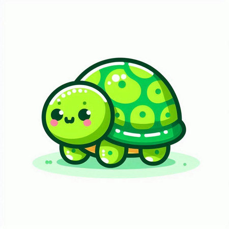 Cute funny turtle. Vector flat cartoon character illustration icon design.のイラスト素材