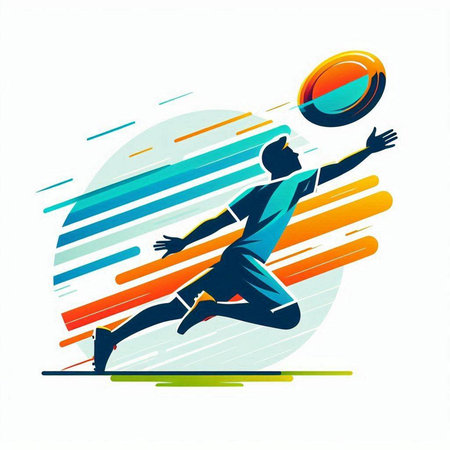 Volleyball player with ball, sport abstract vector illustration on white background.のイラスト素材