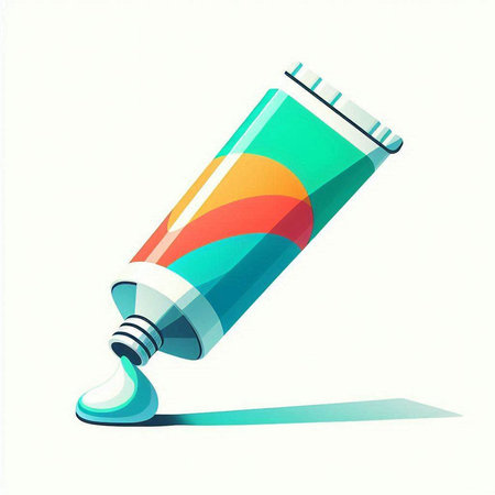 Vector illustration of a tube of toothpaste on a white background.のイラスト素材