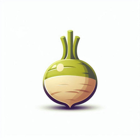 Vector illustration of a whole turnip isolated on a white background.のイラスト素材
