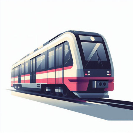 Modern train on a white background. Vector illustration. Eps 10.のイラスト素材