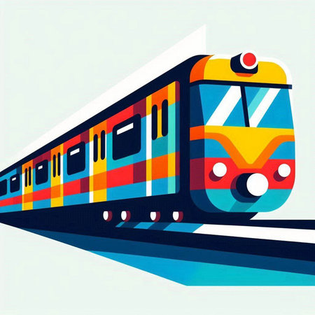 Train. Vector illustration of a modern train on a light background.のイラスト素材