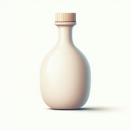 3d illustration of a bottle on a white background with shadow.のイラスト素材