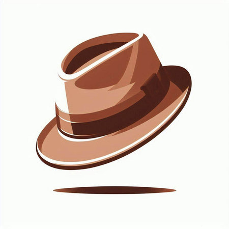 Illustration of a brown hat isolated on a white background - vectorのイラスト素材