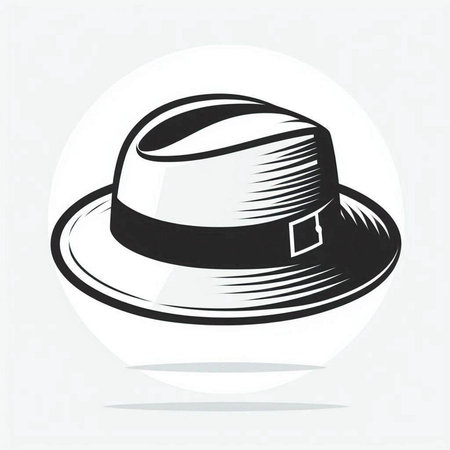 hat on a white background, vector illustration, eps 10.のイラスト素材