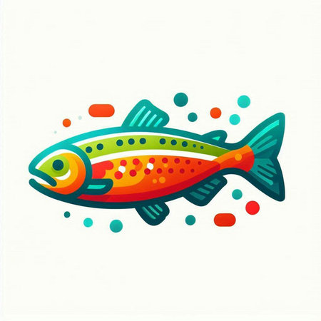 Colorful fish on a white background. Vector illustration for your designのイラスト素材