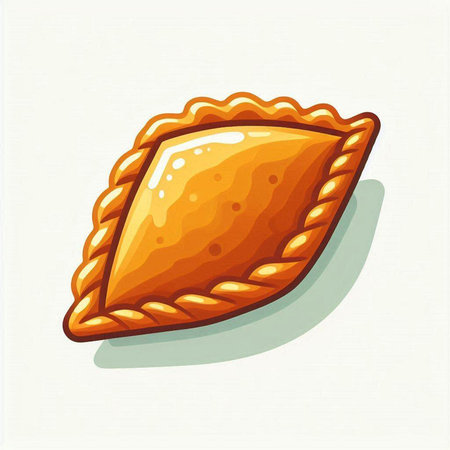 Illustration of a traditional italian pie isolated on a white backgroundのイラスト素材