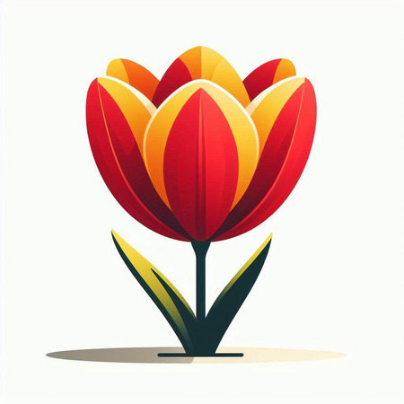 Tulip flower. Vector illustration. Isolated on white background.のイラスト素材