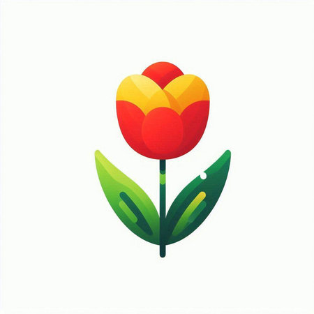 Tulip logo vector design template. Tulip flower icon.のイラスト素材