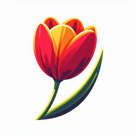 Tulip flower isolated on white background. Vector stock illustration.のイラスト素材