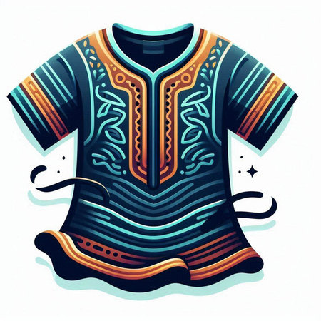 T-shirt design with ethnic ornaments. Vector illustration.のイラスト素材