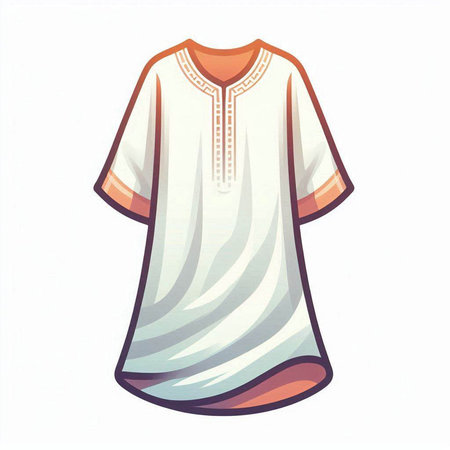 Illustration of a white t-shirt on a white background.のイラスト素材