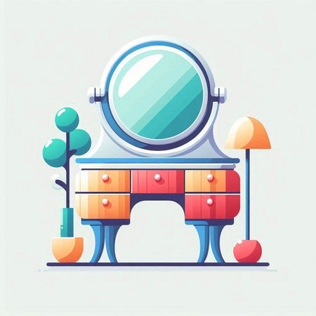 Furniture in the style of flat design. Vector illustration.のイラスト素材