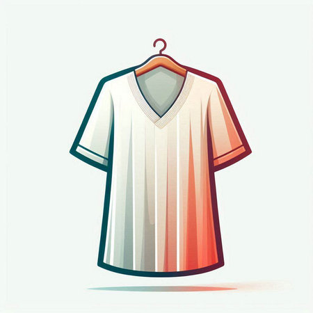 Illustration of a white t-shirt on a hanger.のイラスト素材