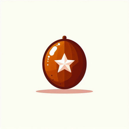 Illustration of a Christmas ball with a star on a white backgroundのイラスト素材