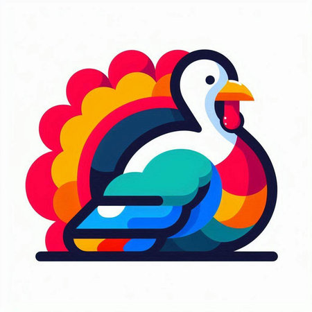 Colorful vector illustration with seagull and bird on a white backgroundのイラスト素材