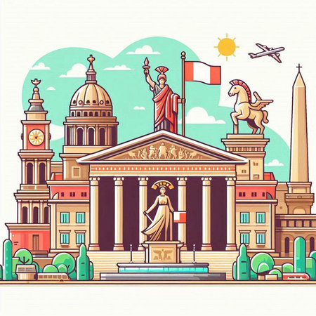 Statue of Liberty, Washington DC, USA. Vector illustration.のイラスト素材