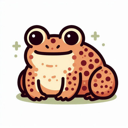 Cute cartoon frog isolated on a white background. Vector illustration.のイラスト素材