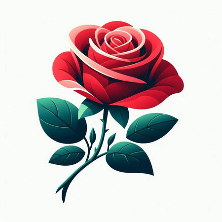 Red rose on a white background. Vector illustration for your design.のイラスト素材