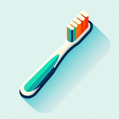 Toothbrush with toothpaste in flat design. Vector illustration.のイラスト素材