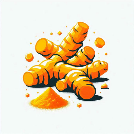 Turmeric vector illustration. Turmeric vector illustration. Turmeric icon.のイラスト素材