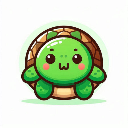 Cute happy smiling turtle character. Vector flat cartoon illustration icon designのイラスト素材