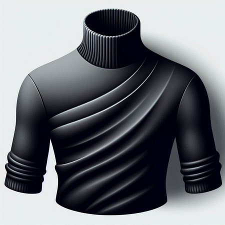 Black shirt on a mannequin isolated on white background. 3d renderingのイラスト素材