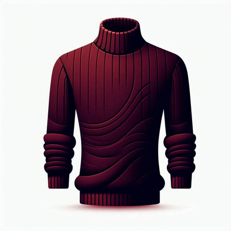 Men's sweater on a white background. 3d illustration. Vector.のイラスト素材