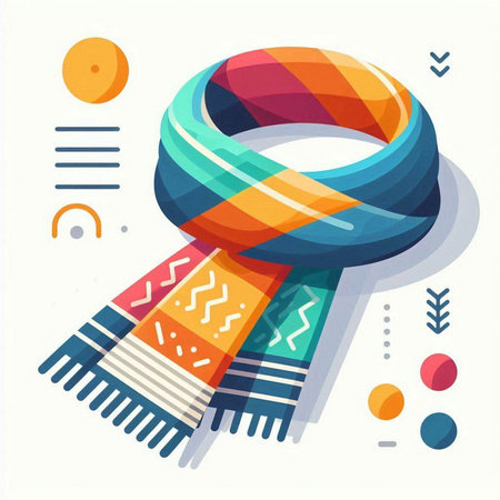 Colorful vector illustration in flat style. Abstract background with geometric elements.のイラスト素材