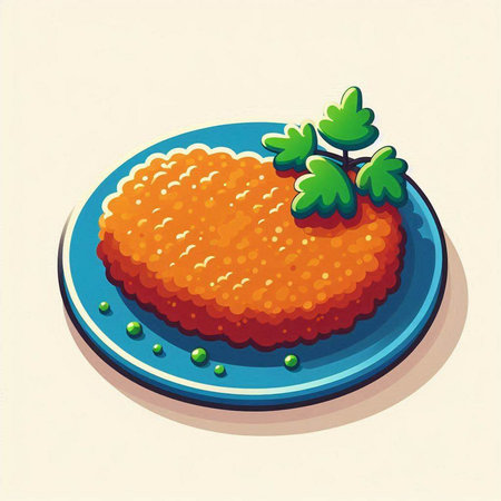 Illustration of a plate of caviar on a white background.のイラスト素材