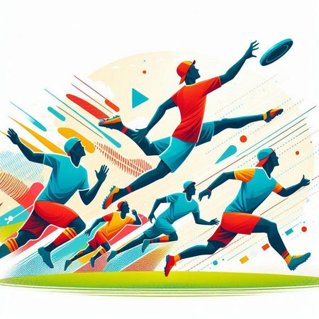 Rugby players in action. Sport background. Vector illustration.のイラスト素材