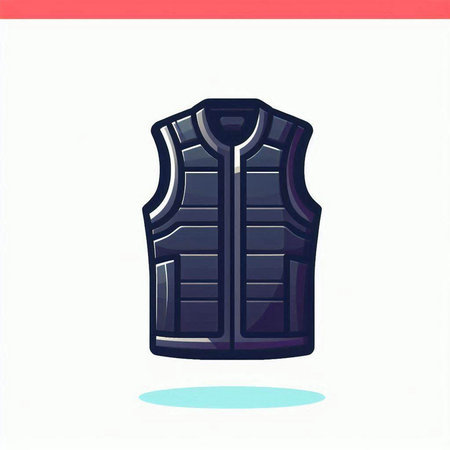 Vector illustration of a vest. Isolated object on a white background.のイラスト素材