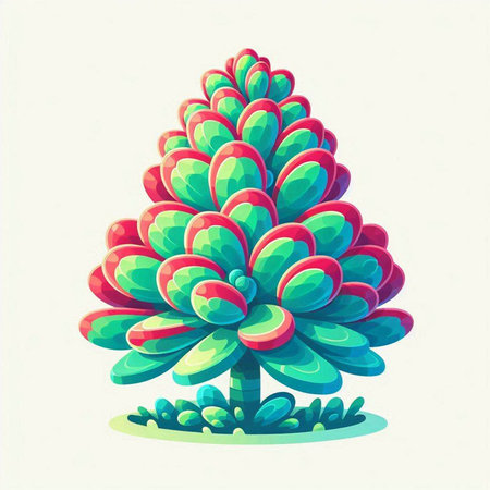Vector illustration of a stylized Christmas tree on a white background.のイラスト素材