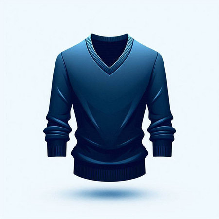 blue sweater on a mannequin isolated on white background 3d illustrationのイラスト素材