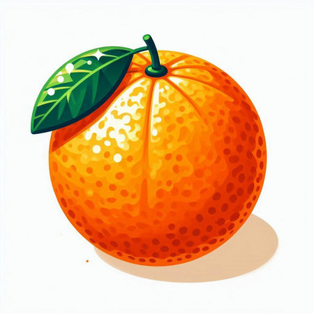 Illustration of an orange on a white background. Vector illustration.のイラスト素材