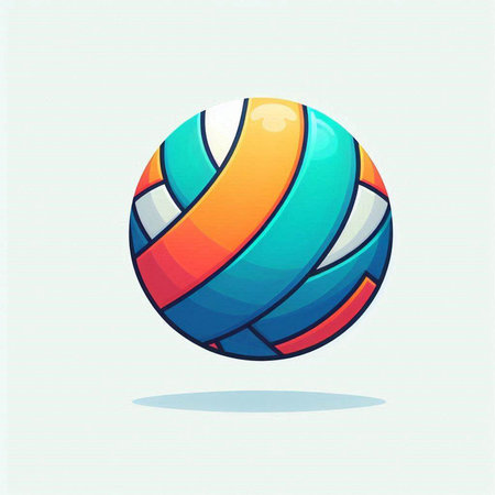 volleyball icon. Vector illustration of a colorful volleyball ball.のイラスト素材
