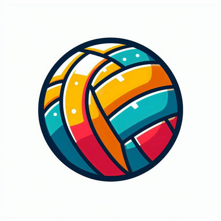 Volleyball ball icon isolated on white background. Vector illustration.のイラスト素材
