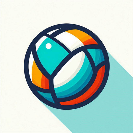 abstract icon of a colored ball on a white background, vector illustrationのイラスト素材