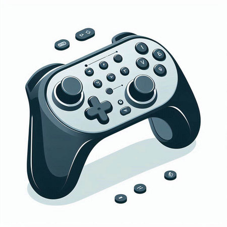 Gamepad on a white background. 3d rendering. Computer digital drawing.のイラスト素材