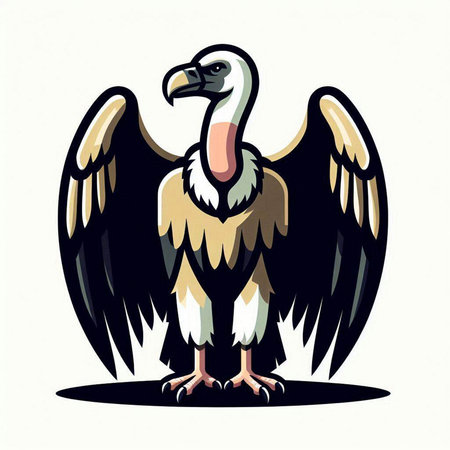 Griffon vulture. Vector illustration of a griffon vulture.のイラスト素材