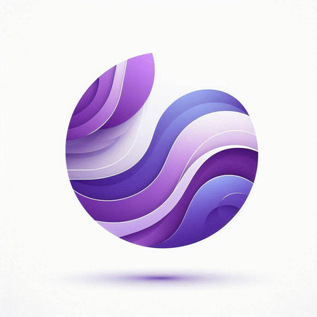 Abstract blue and purple 3d shape, vector design element for corporate identity.のイラスト素材