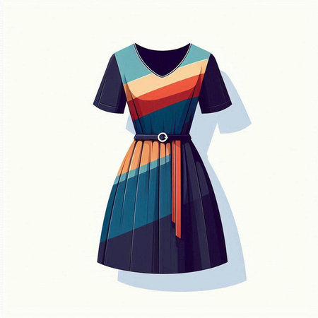 Women's dress on a white background. Vector illustration in retro style.のイラスト素材