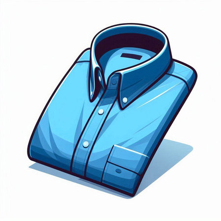 Illustration of a blue shirt on a white background, vector illustrationのイラスト素材