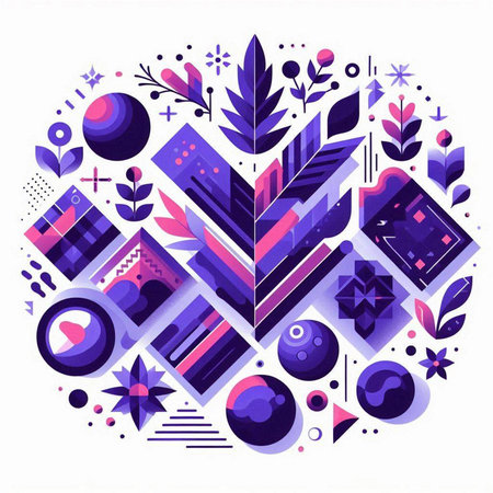 Abstract composition of geometric shapes. Vector illustration in a flat style.のイラスト素材