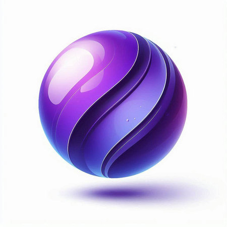 Abstract 3d sphere with shadow on white background. Vector illustration.のイラスト素材